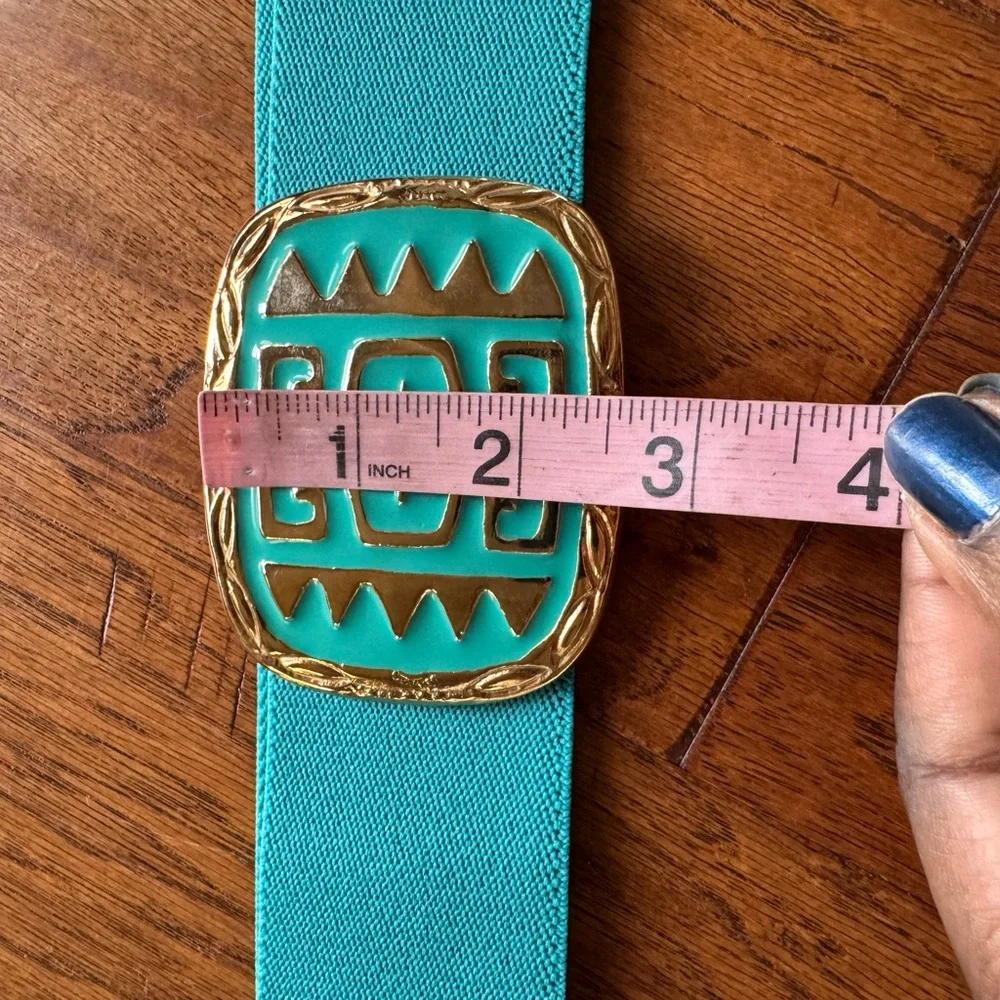 Vintage Omega Teal Stretchy‎ Belt